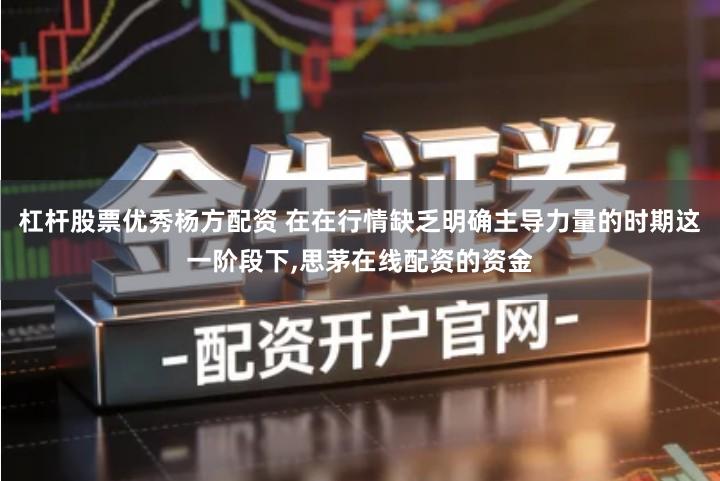 杠杆股票优秀杨方配资 在在行情缺乏明确主导力量的时期这一阶段下,思茅在线配资的资金